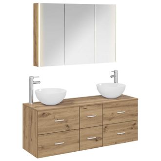 vidaXL Juego De Muebles De Ba&ntilde;o 4 Uds. Roble Artisan Vidaxl