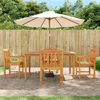Berkfield Home 5 Piece Garden Dining Set Solid Wood Acacia in Brown