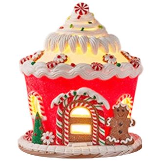 OEM Decoraci&oacute;n Iluminada De Cer&aacute;mica Con Forma De Casa De Postres - Modelo B