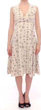 Andrea Incontri Printed Shift V-neck Sheath Womens Dress