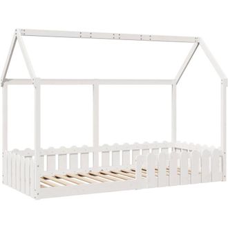 vidaXL Kids House Bed Frame without Mattress White 90x200 cm Vidaxl