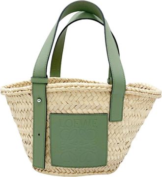 Loewe Green Leather Basket Tote Bag (Pre-Owned)