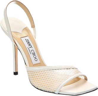 Jimmy Choo London Sutton 100 Mesh & Leather Slingback Sandal