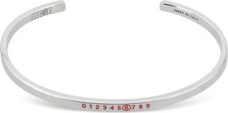 Maison Margiela Bracciale rigido con grafica numerica - Argento