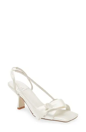 Jeffrey Campbell Take a Bow Slingback Sandal in Ivory Satin at Nordstrom, Size 7.5