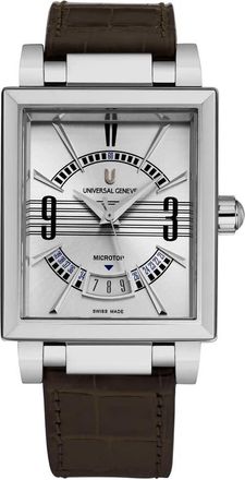 Universal Gen&egrave;ve Microtor Cabriolet Silver-tone Dial Mens Watch 8101.129-010