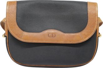 Dior Cd Black Canvas Shoulder Bag (Pre-Owned)