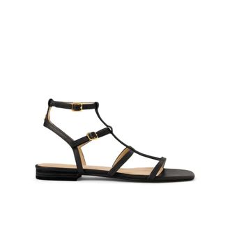 Ralph Lauren Lauren Gladiator Sandaal - Dames - Schoenen - Zwart - Maat: 39 EU Leer