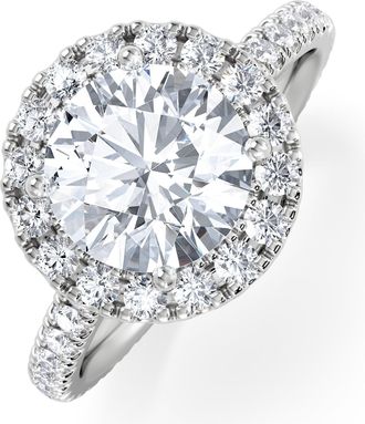 The Diamond Store 2.80ct Reina Lab Diamond Halo Engagement Ring in Platinum F/VS1