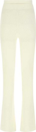 ADĀMO Andrea Adamo Womens Stretch Viscose Blend Trousers Beige Polyester Nylon