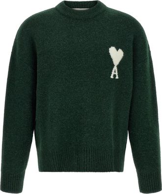 Ami Ami De Coeur Ronde Hals Trui - Heren - Ronde hals truien - Groen - S - Wol - Truien & Vesten