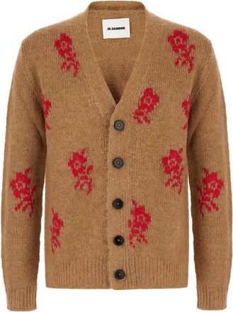 Jil Sander Wollen V-hals Vest - Heren - Vesten - Bruin - L - Wol - Truien & Vesten