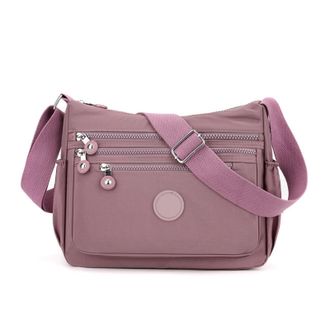 Generic High Capacity Shoulder Crossbody Bag For Women Purse Waterproof Nylon Handbag Suitable For Mothers, Shopping, Vacation Use(Pink)