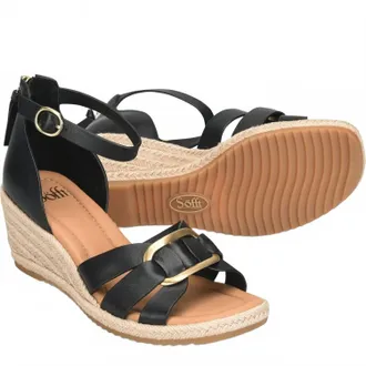 S&ouml;fft Womens Ivy Wedge Sandals In Black