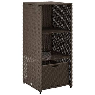 Berkfield Home Garden Storage Cabinet Brown 50x55x115 cm Poly Rattan | Size: 50 x 55 x 115 cm
