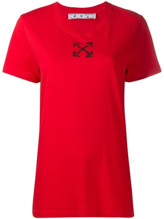 Off-white Arrows detail T-shirt - women - Cotton - M - Red
