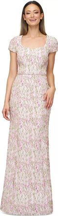 JS Collections Embroidered Sweetheart Mermaid Gown In White Floral