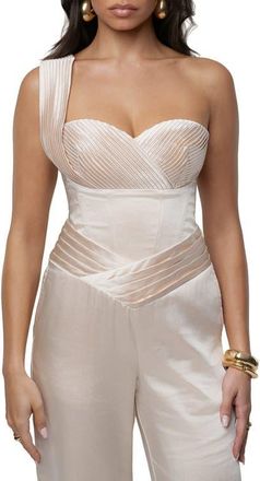 JLUXLABEL Love Song Satin Top in Champagne at Nordstrom, Size X-Small
