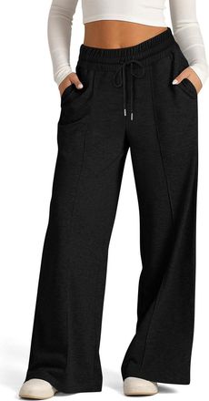 Generic Wide Leg Sweatpants for Women 2025 Clearance, Oversized Elastic Drawstring Straight Leg with Pocket Low Waisted Baggy Pants Loose Fit Wide Leg Joggers