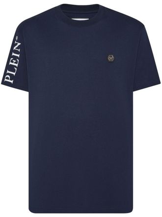 Philipp Plein Katoenen T-shirt met logopatch - Blauw