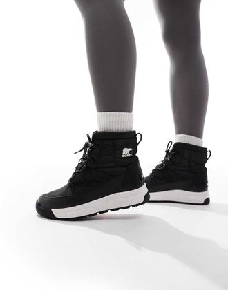 Sorel Whitney III Mid - Scarponcini invernali neri e panna-Nero