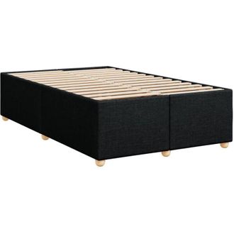 vidaXL Estructura De Cama Sin Colch&oacute;n Tela Negro 120x190 Cm Vidaxl