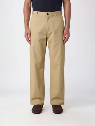 Loewe Straight-Leg Twill Trousers with Embroidered Logo