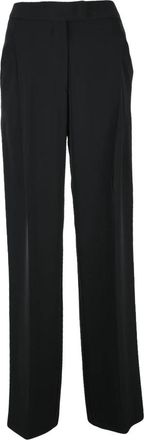 Simona Corsellini Pantalone - Dames - Wijde Broeken - Zwart - L - Leer - Broeken