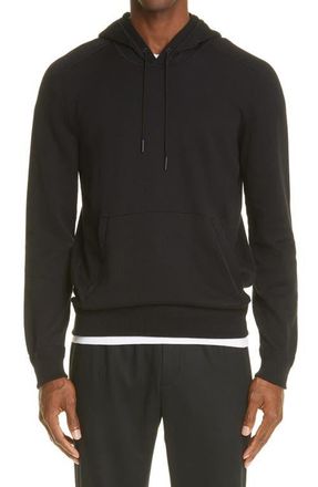 Ermenegildo Zegna Cotton & Cashmere Hoodie in Black at Nordstrom, Size 48