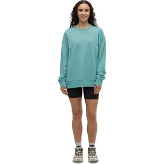 tentree Haiti Embroidery Relaxed Crew in Turquoise Sky/white at Nordstrom, Size X-Small