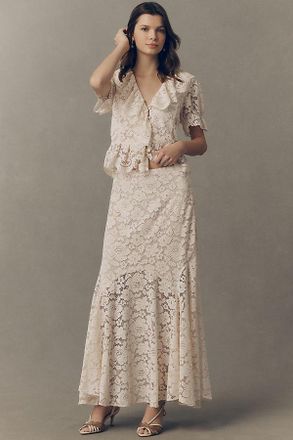 Rixo Jada Lace Maxi Skirt