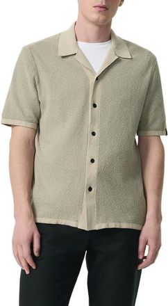 Rag & Bone Zigzag Avery Zuma Toweling Camp Shirt in Light Tan at Nordstrom, Size X-Large