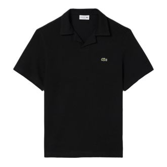 Lacoste Polo Shirts, male, Black, Size: XL Classic Fit Cotton-Linen Polo