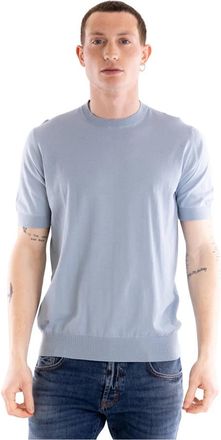 Paolo Pecora T-shirt met ronde hals - Heren - T-shirts - Blauw - M - Katoen - Tops
