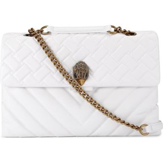 Kurt Geiger Extra Large Kensington Leather Shoulder Bag in White at Nordstrom Rack