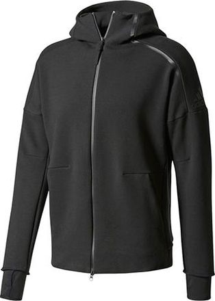 adidas Mens adidas Logo Knit Black Hooded Jacket BQ6925