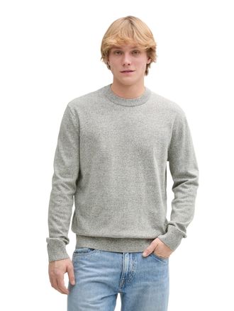 Tom Tailor Denim Strickpullover TOM TAILOR DENIM, Herren, Gr. XXL, gr&uuml;n (moss gr&uuml;n), Strick, Obermaterial: 100% Baumwolle, meliert, regular fit taillenbedeckt, Rundhal