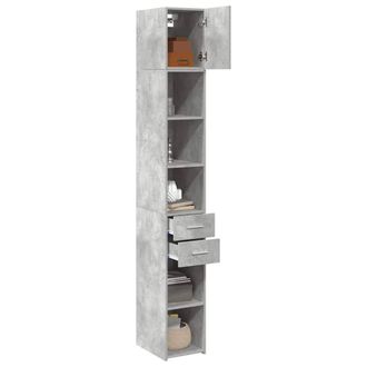 Berkfield Home Slim Storage Cabinet Concrete Grey 30x42.5x225 cm Engineered Wood