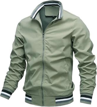 Generic MenS Jacket Outdoor Sports Coat Spring Summer Bomber Jacket Green XL