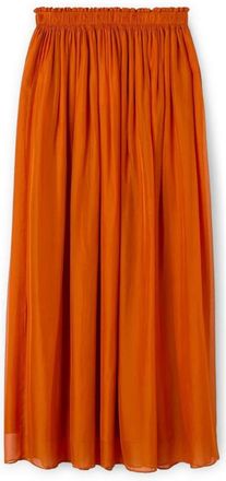 Motivi Lange georgette rok - Dames - Maxi Rokken - Oranje - S - Polyester - Rokken