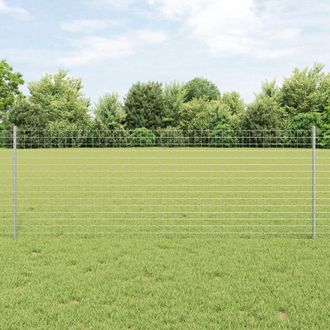 Berkfield Home Euro Fence with 5 U Posts Silver 0, 8x10 m Steel