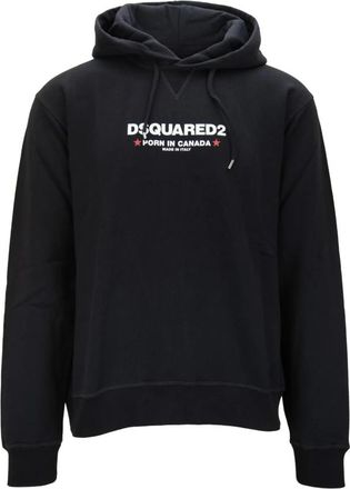 Dsquared2 Hoodie met contrastprint - Heren - Hoodies - Zwart - 2XL - Katoen - Hoodies & sweatvesten