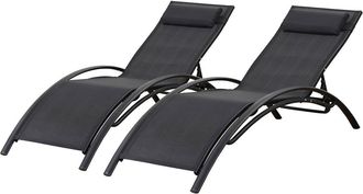 Habitat et Jardin Set Di 2 Lettini Prendisole Beauty phoenix In Alluminio Nero