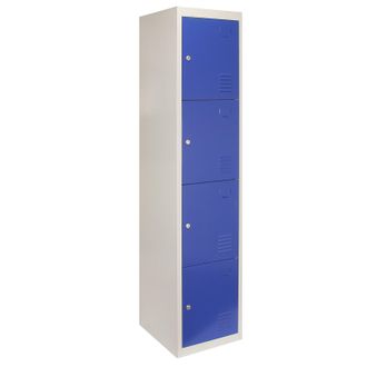 MonsterShop Monster Racking - Monstershop - Taquilla Met&aacute;lica Para Montar Con 4 Puertas Azules 45x38x180cm Con Estantes Llaves Imanes Portatarjetas Nombre N&uacute;mero 