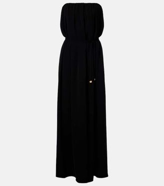 Max Mara Elegante Sax crepe strapless gown