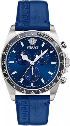 Versace Greca Chrono Wave Chronograph Quartz Blue Dial Mens Watch VE0H00125
