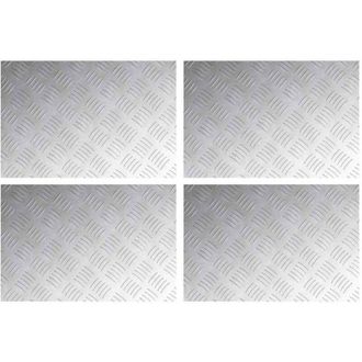 vidaXL Placas En Cuadr&iacute;cula 4 Pcs Plateado 60 X 40 Cm Aluminio Vidaxl
