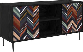 vidaXL Mueble De Tv Ommen 102 X 33 X 51 Cm Roble Negro Vidaxl