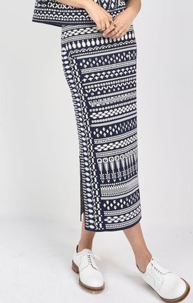 Temperley London Tlalli Knit Skirt in Navy & Silver at Nordstrom, Size Medium