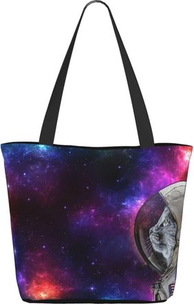 AOOEDM Space Animal Cat Ladies Shopping Bag 13x11x7in.The Perfect ValentineS Day Gift.It Is The Best ValentineS Day Gift For Mom, Daughter, Wife,Etc